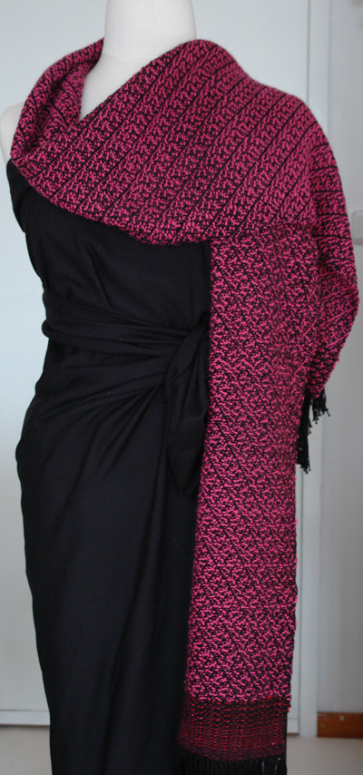 Shawl, zwart rose